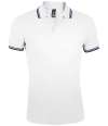 10577 SOL'S Pasadena Tipped Cotton Piqué Polo Shirt White colour image
